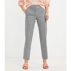 Ann Taylor LOFT Marisa Gingham Plaid Ankle Cropped Stretch Trouser Career Pants